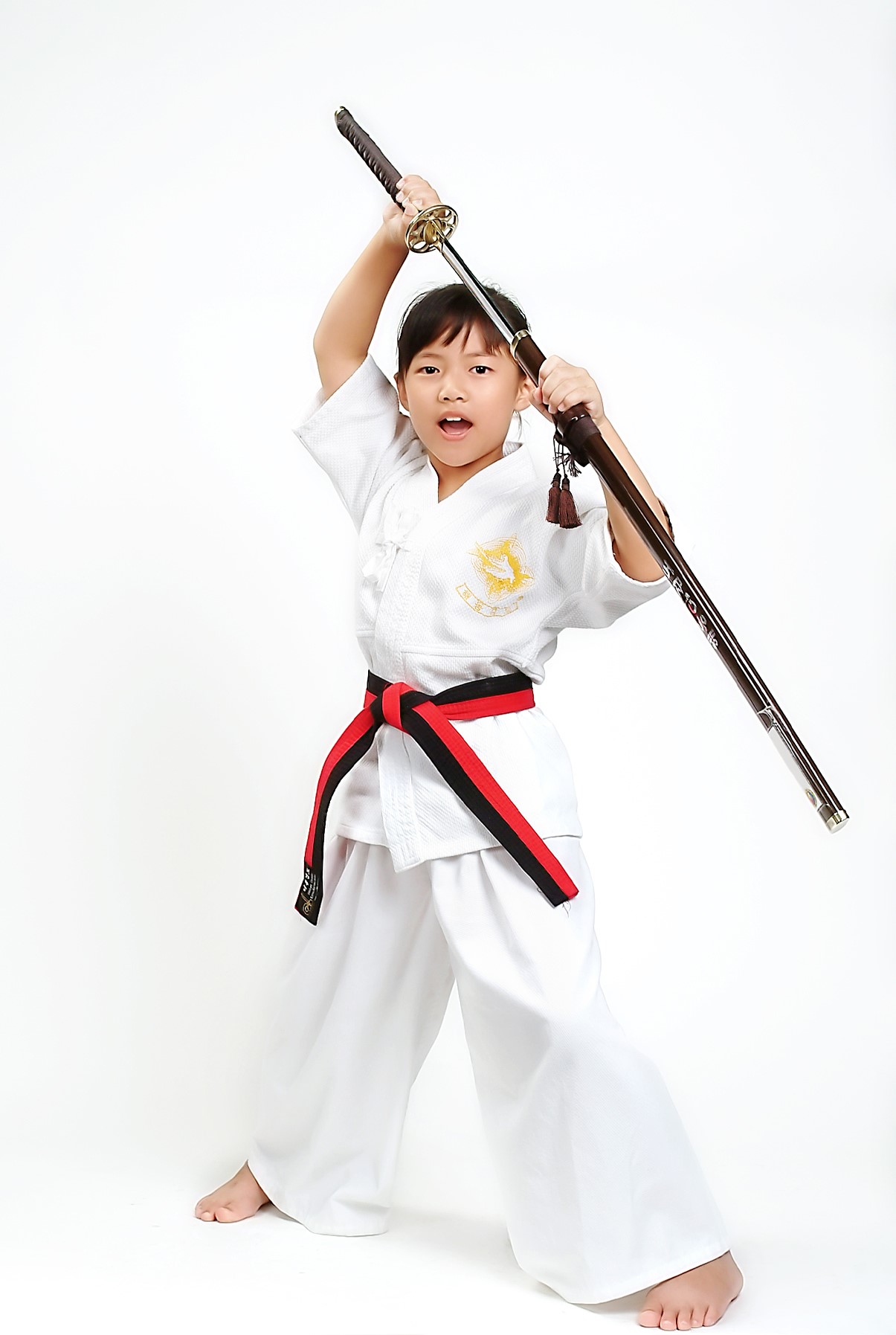 Jeune pratiquant de Haidong Gumdo en dobok noir